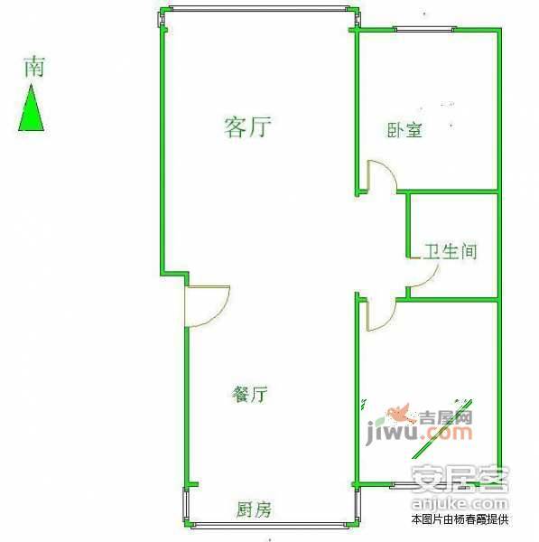 宾阳里小区1室1厅1卫58㎡户型图