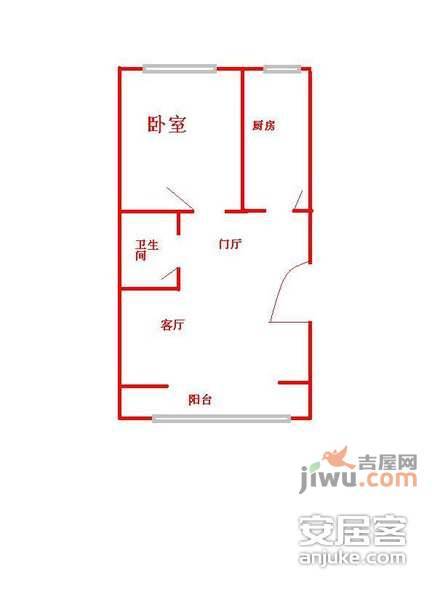 石桥西区2室1厅1卫78㎡户型图