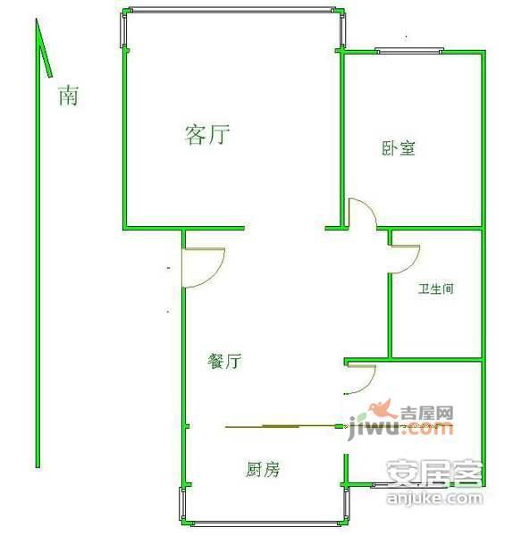 博士庄园3室2厅1卫户型图