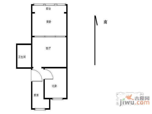 檀州家园东区1室1厅1卫81㎡户型图