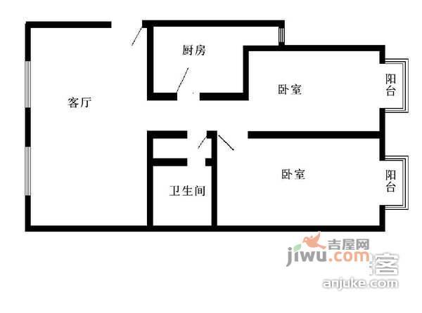 临镜苑2室1厅1卫115㎡户型图