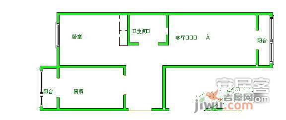 绿岛家园1室1厅1卫86㎡户型图