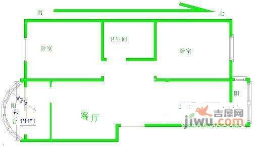 绿岛家园2室2厅1卫145㎡户型图