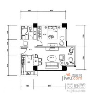 品阁小区1室1厅1卫74㎡户型图