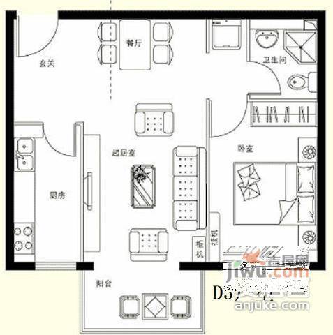 新兴年代3室2厅2卫188㎡户型图