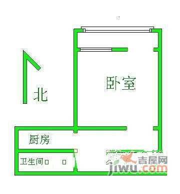 清华园1室1厅1卫56㎡户型图