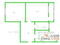 北蜂窝66号院2室1厅1卫户型图