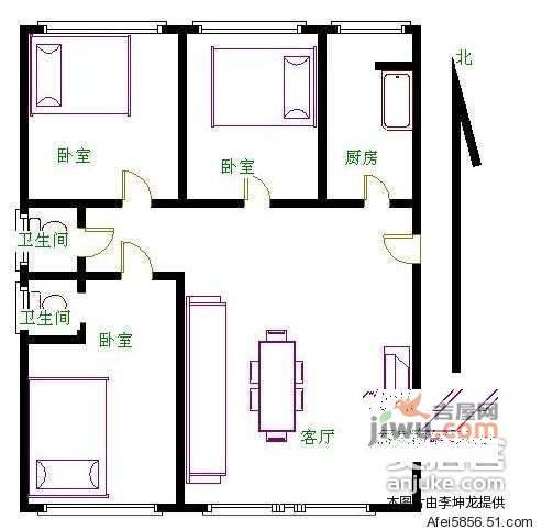 海澜中苑3室2厅2卫户型图