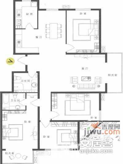 诸子阶4室3厅3卫410㎡户型图