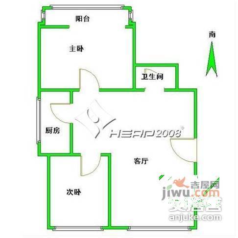 百旺新城春晖园2室2厅1卫110㎡户型图