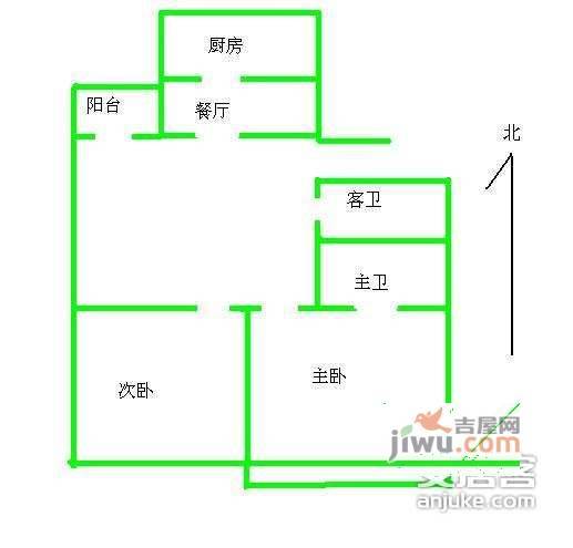 百旺新城春晖园2室2厅2卫户型图