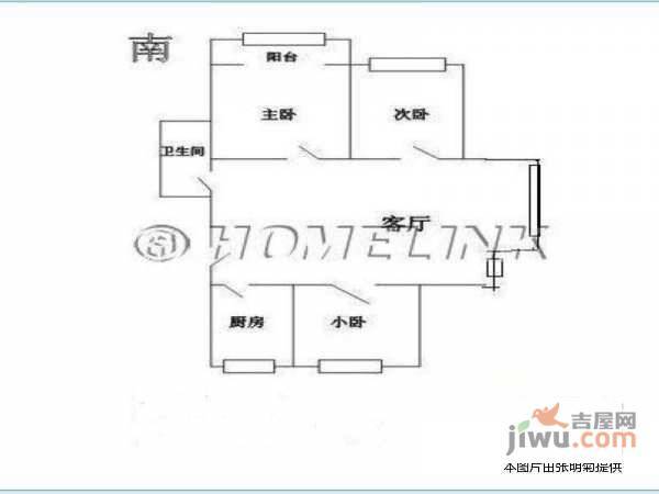 百旺新城冬晴园3室2厅1卫101㎡户型图