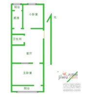索家坟29号院2室1厅1卫63㎡户型图