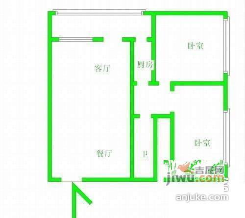 文慧园10号院2室1厅1卫84㎡户型图