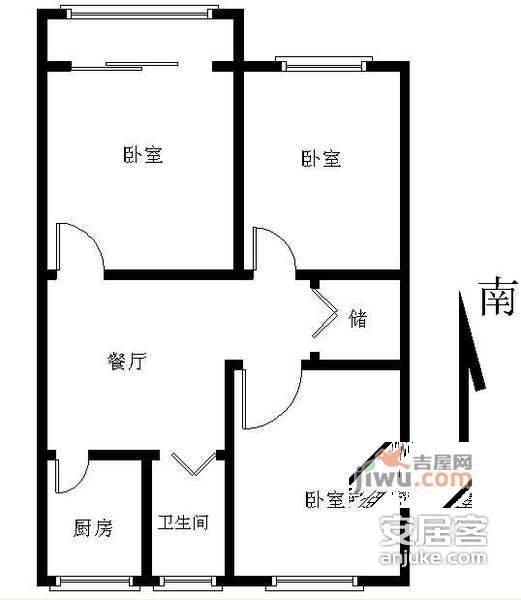 红联南村3室1厅1卫116㎡户型图