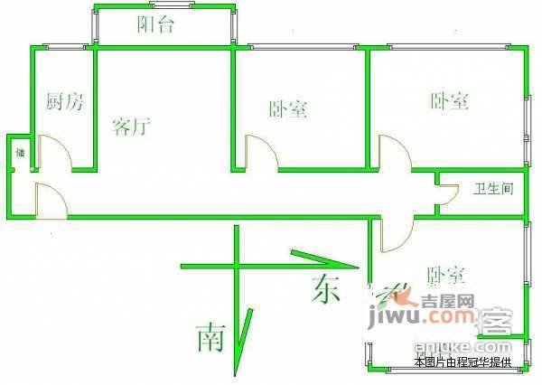 红联南村3室1厅1卫116㎡户型图