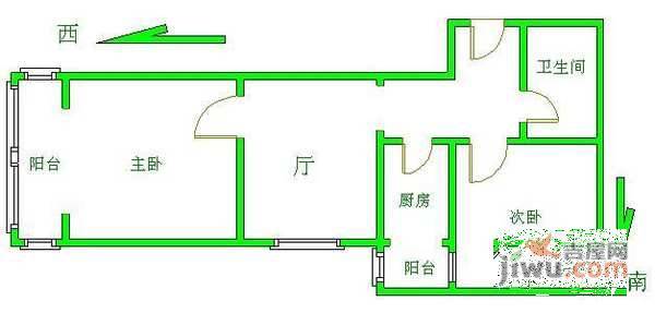 文慧园2室1厅1卫86㎡户型图