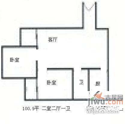 育新嘉园2室2厅1卫101㎡户型图