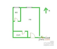 淸上园1室1厅1卫58㎡户型图