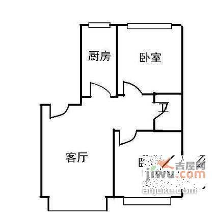 清河文苑2室2厅1卫66㎡户型图