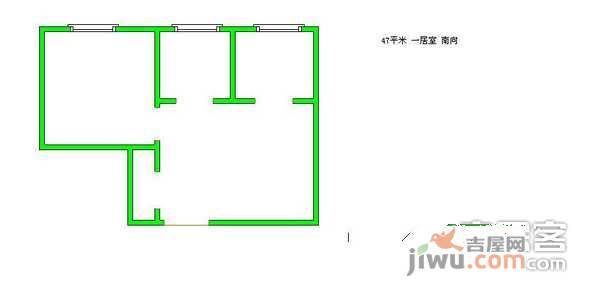 悦秀园1室1厅1卫60㎡户型图