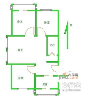 北京外国语大学西院3室1厅1卫户型图