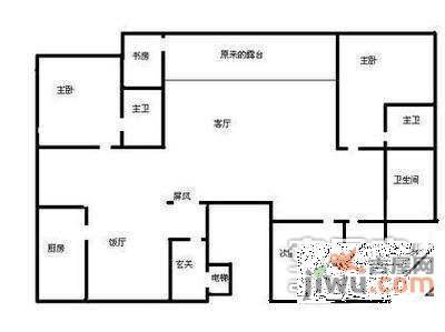 世纪金源国际公寓4室2厅2卫户型图