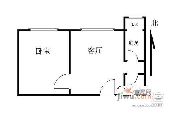 北京印象1室1厅1卫60㎡户型图