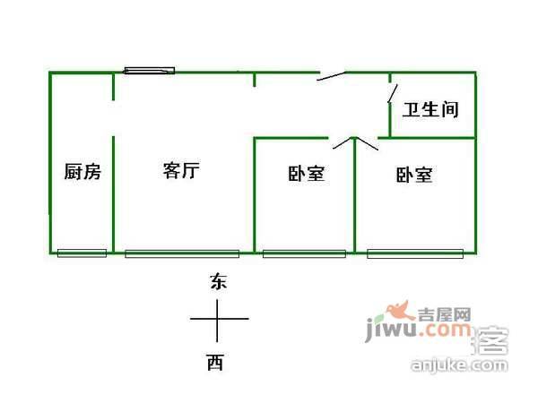 北京印象2室1厅1卫110㎡户型图