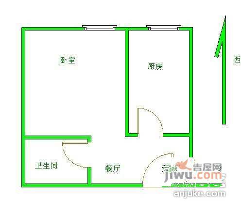 北京印象1室1厅1卫60㎡户型图