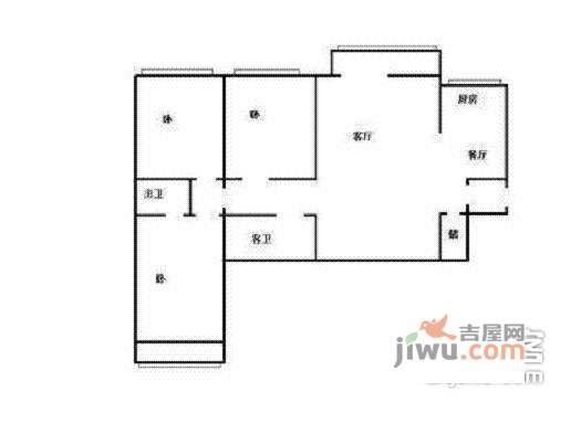 西八里庄61号院3室2厅2卫户型图