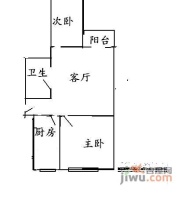 北京大学燕北园2室1厅1卫65㎡户型图