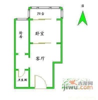 圆明园西路3号院1室1厅1卫51㎡户型图