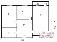 朝阳庵社区2室1厅1卫65㎡户型图