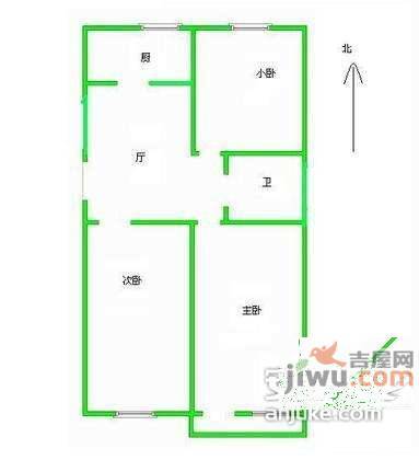 朝阳庵社区3室1厅1卫94㎡户型图