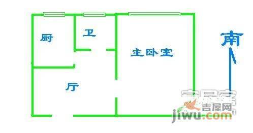 中国劳动关系学院家属楼1室1厅1卫45㎡户型图