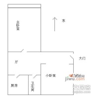 中国劳动关系学院家属楼2室1厅1卫65㎡户型图