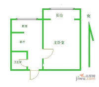 北京体育大学家属区1室1厅1卫户型图