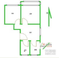 颐和山庄亮甲园2室1厅1卫70㎡户型图