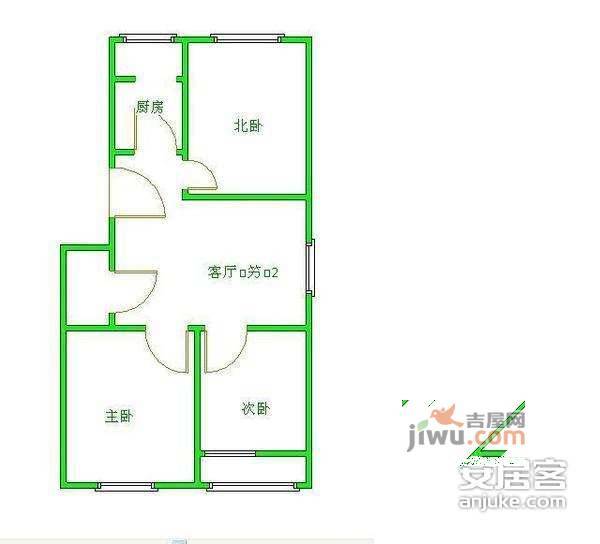 美和园3室1厅1卫户型图