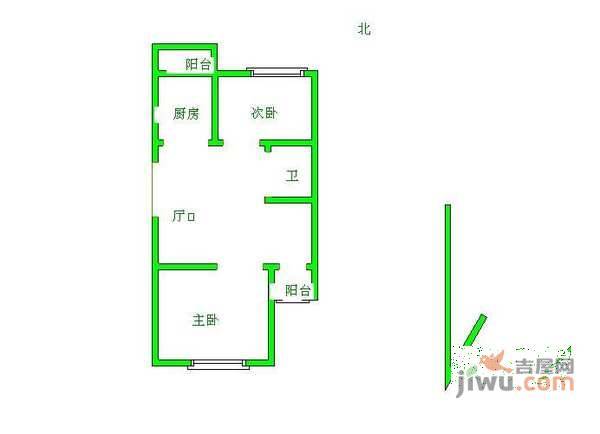 枫润家园2室1厅1卫104㎡户型图