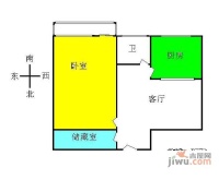 北京市农林科学院宿舍1室1厅1卫55㎡户型图