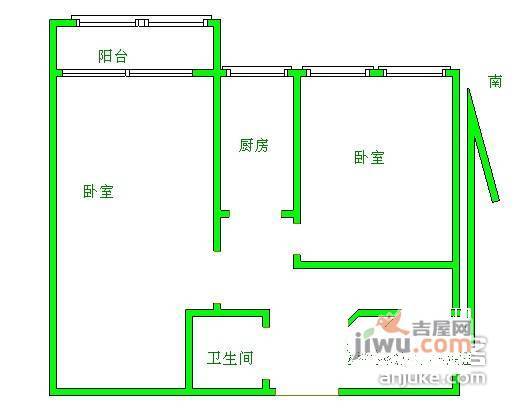 无线电小区2室2厅2卫户型图