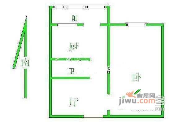 罗庄南里1室1厅1卫48㎡户型图