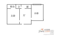 车公庄西路2室1厅1卫61㎡户型图