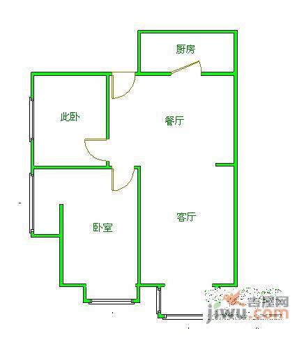 高第小区2室1厅1卫78㎡户型图