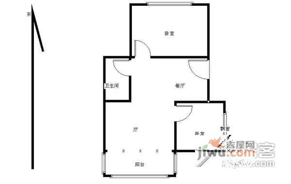 高第小区2室1厅1卫78㎡户型图