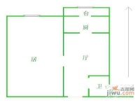 阜光里小区1室1厅1卫54㎡户型图