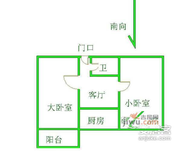 蓟门里东区2室1厅1卫73㎡户型图