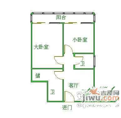 蓟门里东区2室1厅1卫73㎡户型图